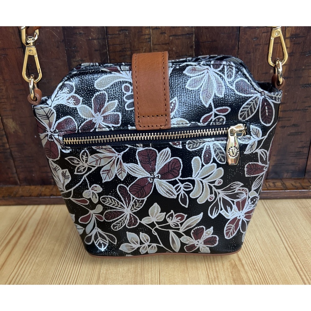 VALENTINA Italy Floral Print Leather Crossbody Bag - Picture 3 of 9